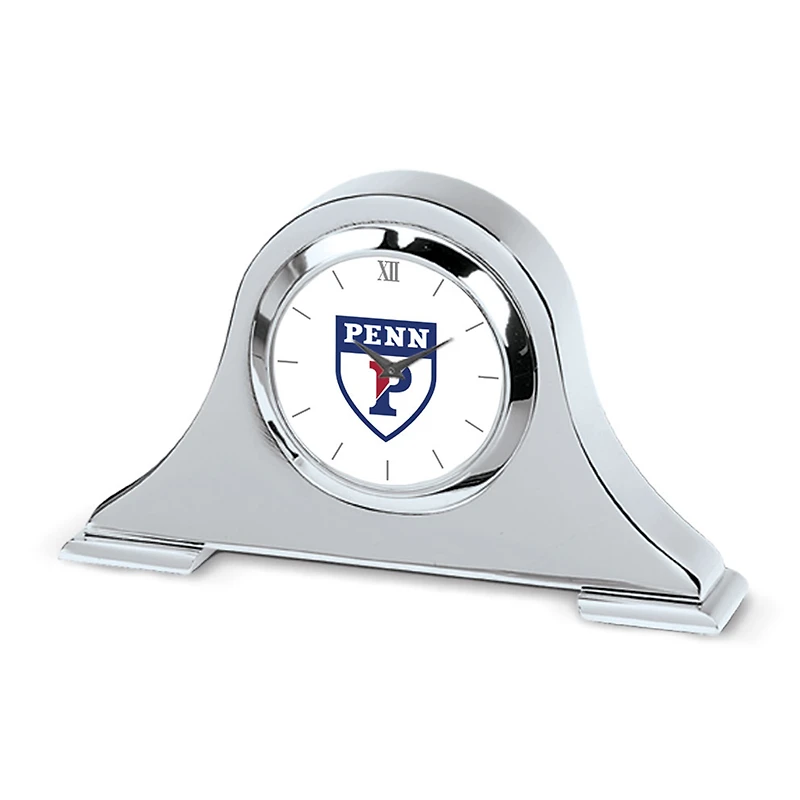 Silver Pennsylvania Quakers Napoleon Desk Clock
