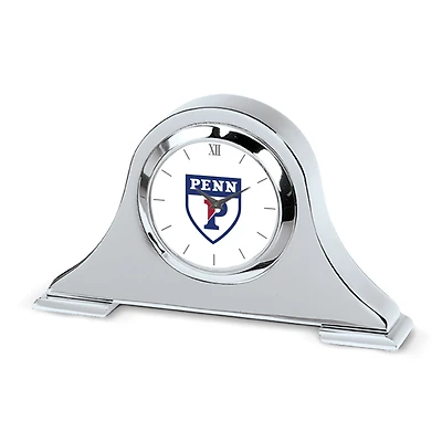 Silver Pennsylvania Quakers Napoleon Desk Clock
