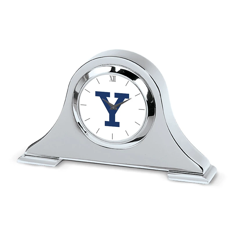 Silver Yale Bulldogs Napoleon Desk Clock