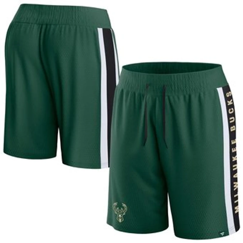 Men's Fanatics Hunter Green Milwaukee Bucks Referee Iconic Mesh Shorts
