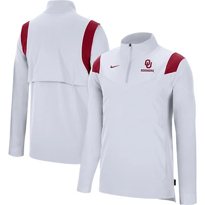 Men's Nike White Oklahoma Sooners Coach Quarter-Zip Top