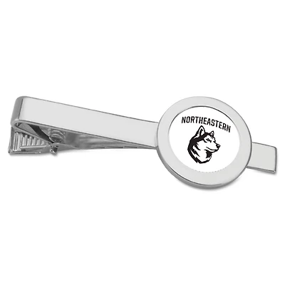 Silver Northeastern Huskies Tie Bar