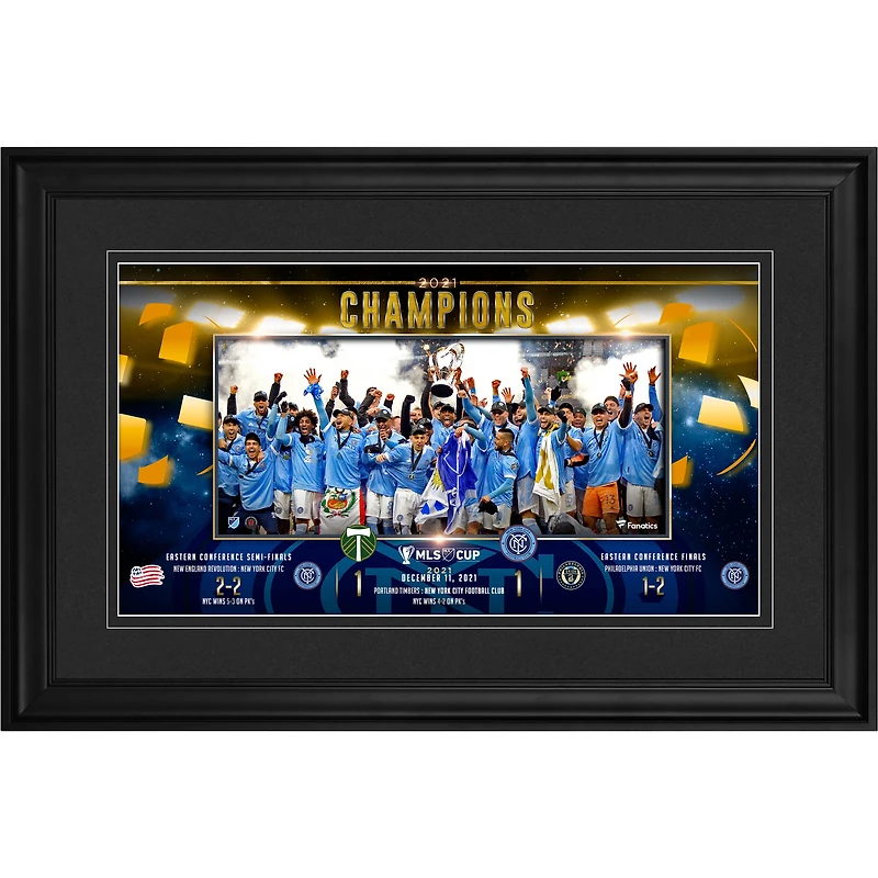 New York City FC Framed 10" x 18" 2021 MLS Cup Champions Panoramic Photograph