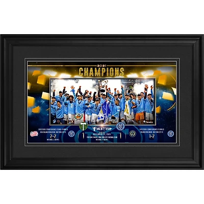 New York City FC Framed 10" x 18" 2021 MLS Cup Champions Panoramic Photograph