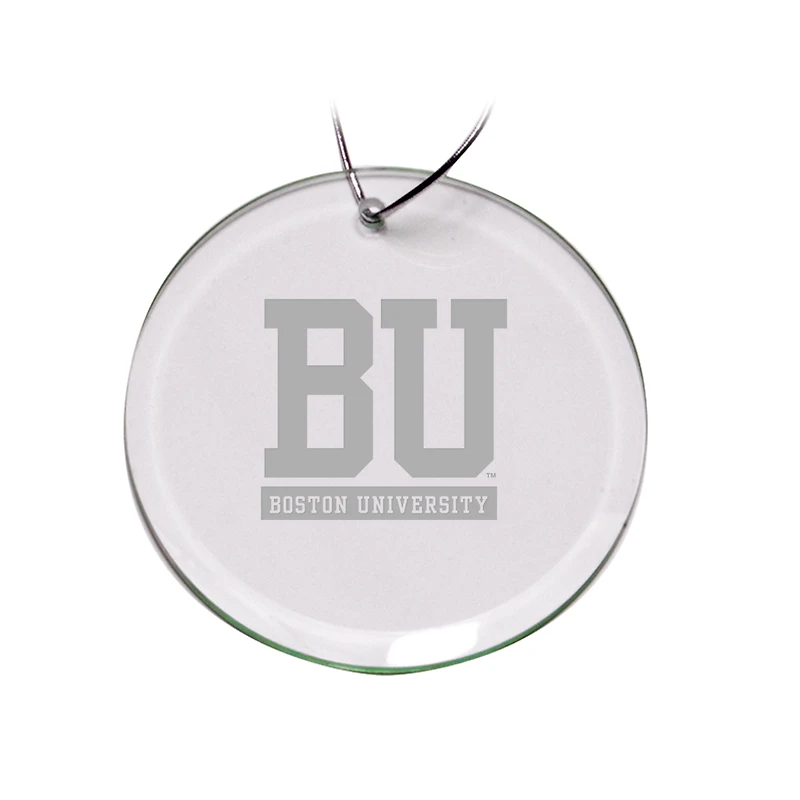Boston University 3'' Glass Round Ornament