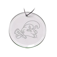 Tulane Green Wave 3'' Glass Round Ornament