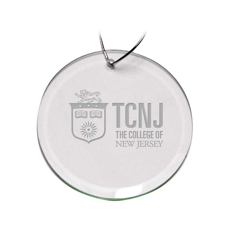 College of New Jersey Lions 3'' Glass Round Ornament