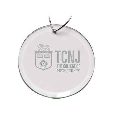 College of New Jersey Lions 3'' Glass Round Ornament