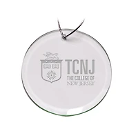 College of New Jersey Lions 3'' Glass Round Ornament