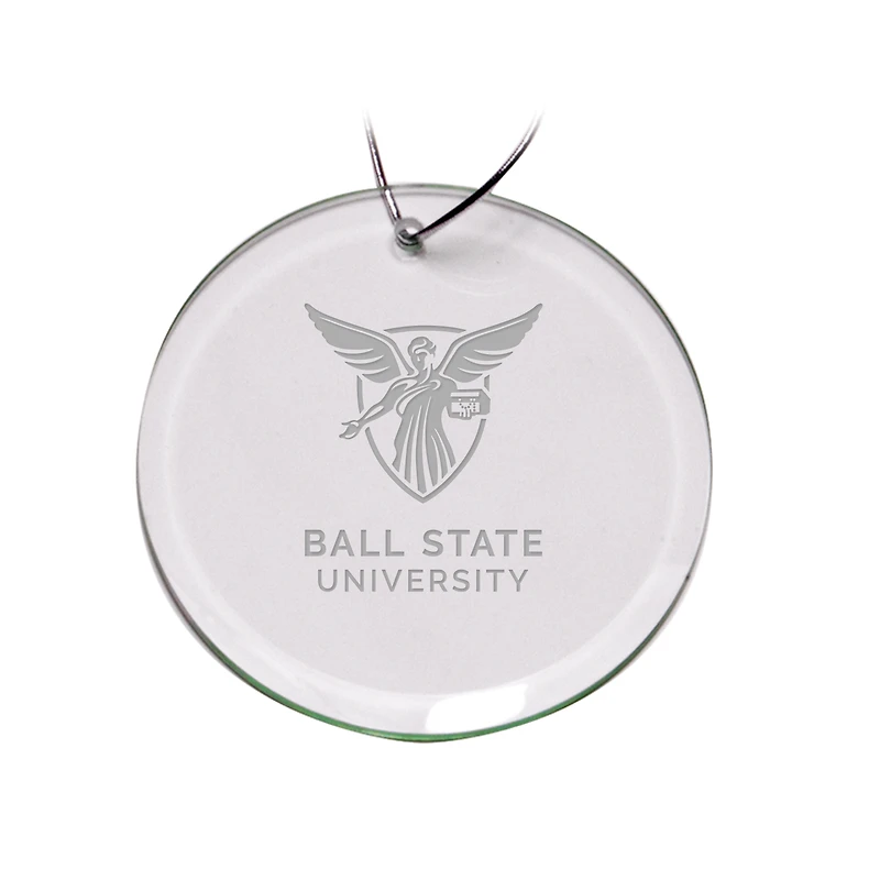 Ball State Cardinals 3'' Glass Round Ornament