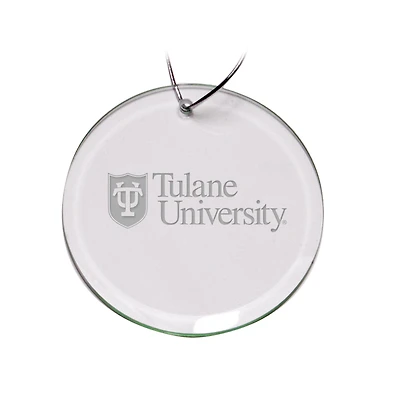 Tulane Green Wave 3'' Team Glass Round Ornament