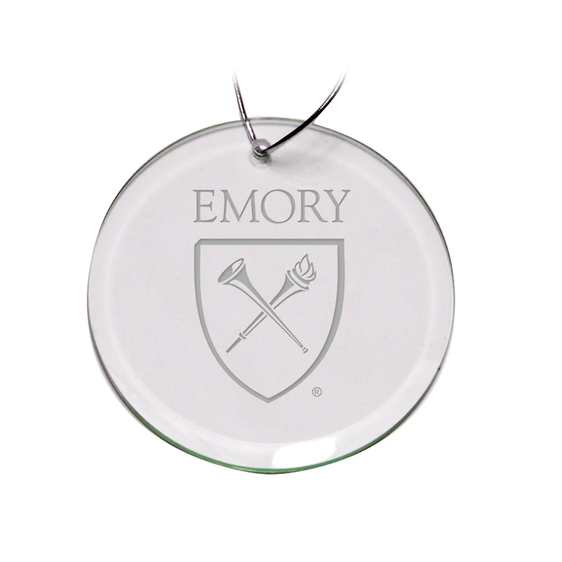 Emory Eagles 3'' Glass Round Ornament