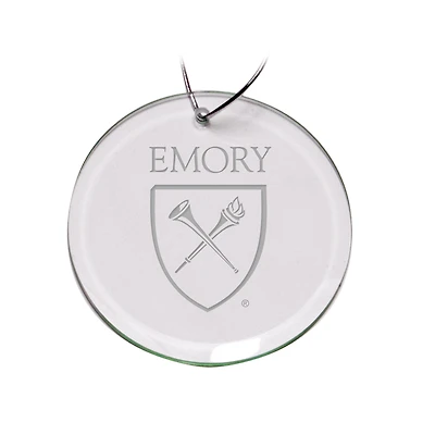 Emory Eagles 3'' Glass Round Ornament