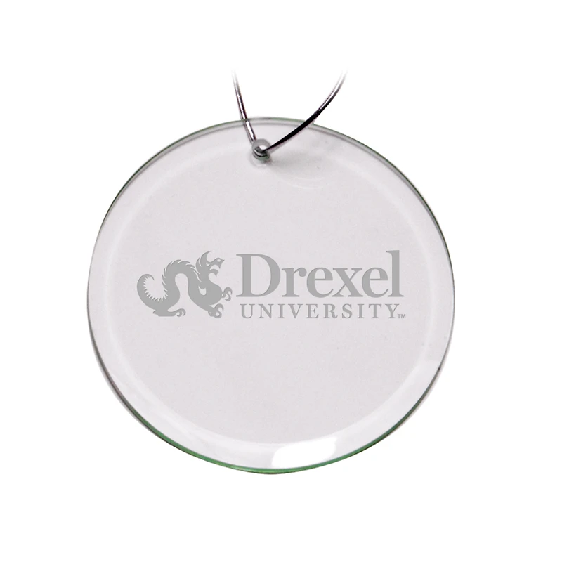Drexel Dragons 3'' Glass Round Ornament