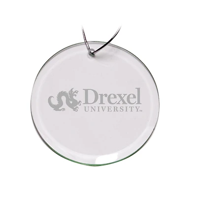 Drexel Dragons 3'' Glass Round Ornament