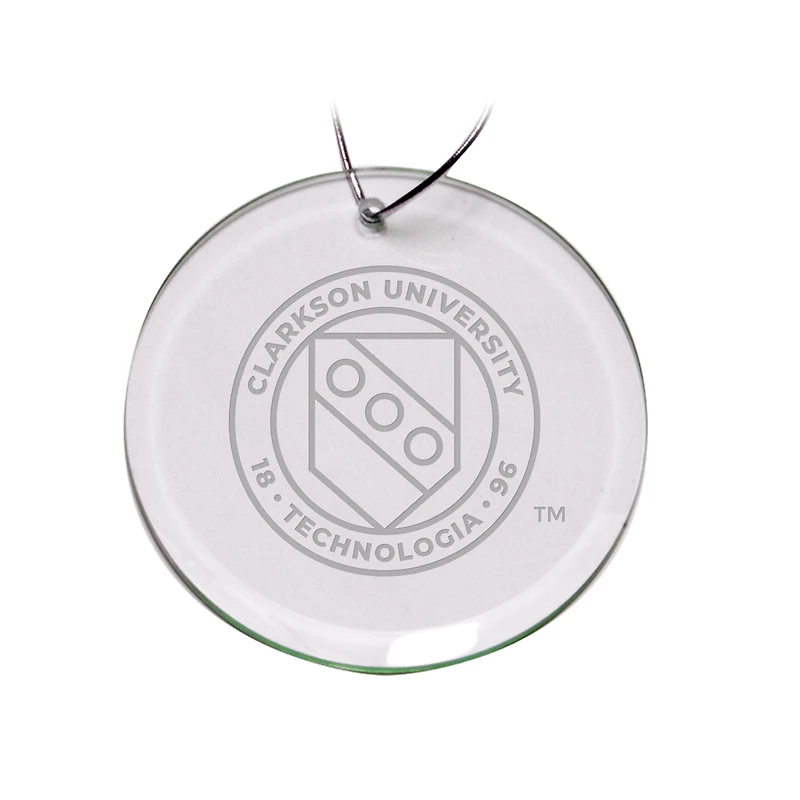 Clarkson Golden Knights 3'' Glass Round Ornament