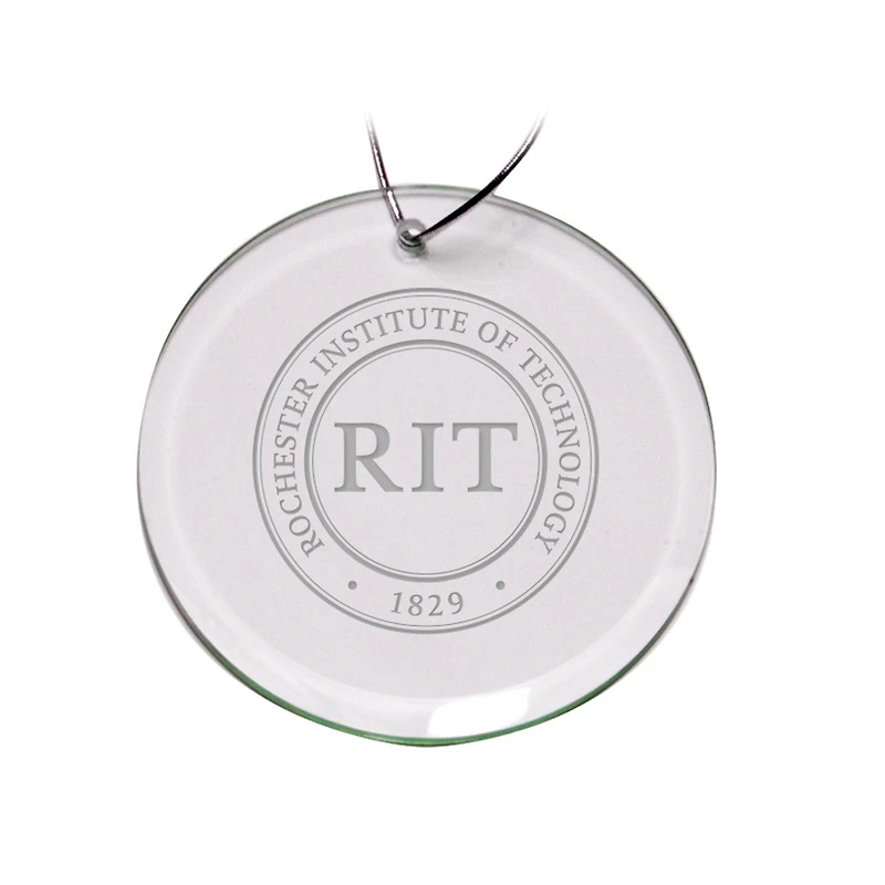 Rochester Institute of Technology Tigers 3'' Glass Round Ornament