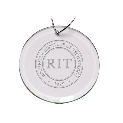 Rochester Institute of Technology Tigers 3'' Glass Round Ornament