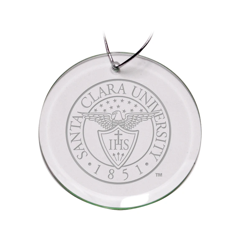 Santa Clara Broncos 3'' Glass Round Ornament