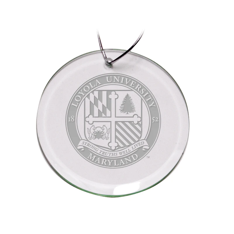 Loyola Greyhounds 3'' Glass Round Ornament