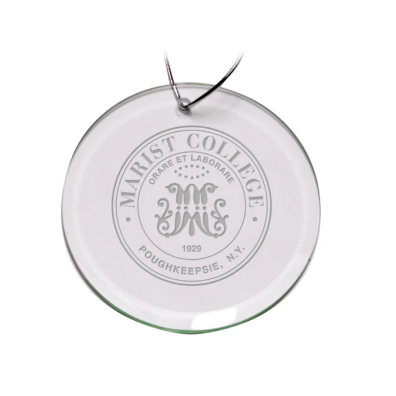 Marist Red Foxes 3'' Team Glass Round Ornament