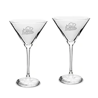 Bucknell Bison Two-Piece Traditional 10oz. Martini Glass Set