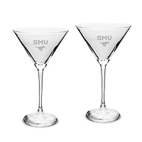 SMU Mustangs Two-Piece Traditional 10oz. Martini Glass Set
