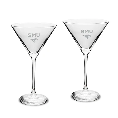 SMU Mustangs Two-Piece Traditional 10oz. Martini Glass Set