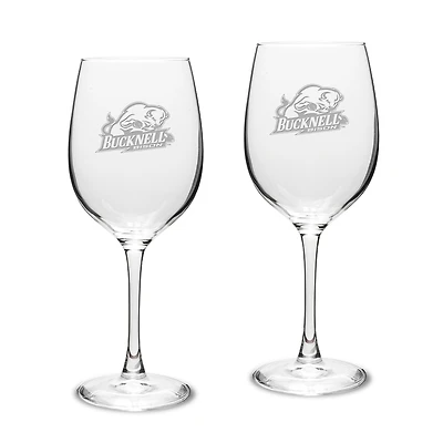 Bucknell Bison 16oz. 2-Piece Traditional White Wine Glass Set