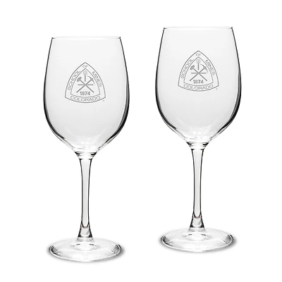 Colorado School of Mines Orediggers 16oz. 2-Piece Traditional White Wine Glass Set
