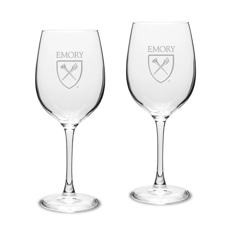 Emory Eagles 16oz. 2-Piece Traditional White Wine Glass Set