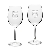 Emory Eagles 16oz. 2-Piece Traditional White Wine Glass Set