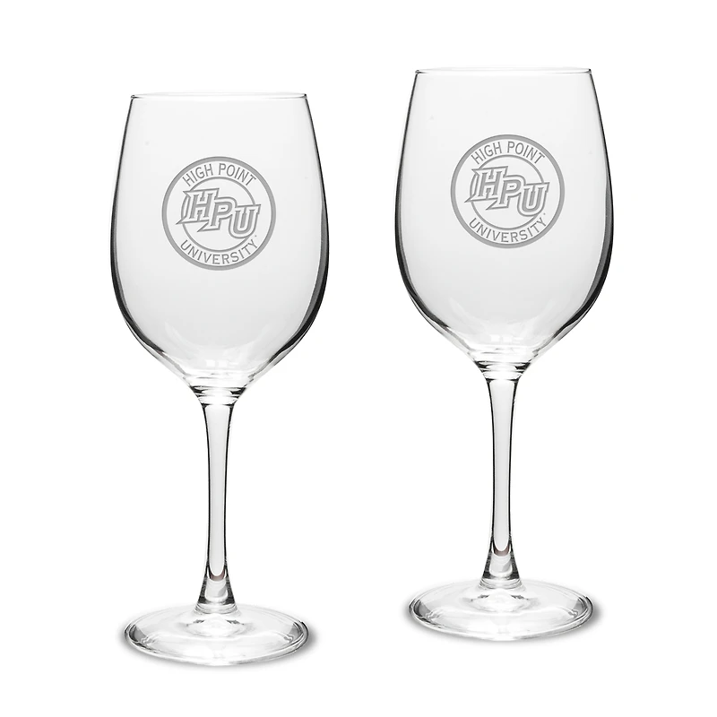 High Point Panthers 16oz. 2-Piece Traditional White Wine Glass Set