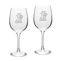 Lehigh Mountain Hawks 16oz. 2-Piece Traditional White Wine Glass Set