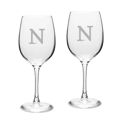 Northwestern Wildcats 16oz. 2-Piece Traditional White Wine Glass Set