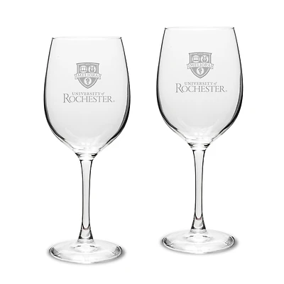 Rochester Yellow Jackets 16oz. 2-Piece Traditional White Wine Glass Set