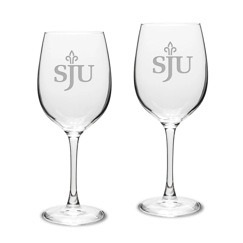 Saint Joseph's Hawks 16oz. 2-Piece Traditional White Wine Glass Set