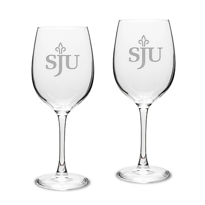 Saint Joseph's Hawks 16oz. 2-Piece Traditional White Wine Glass Set