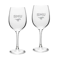 SMU Mustangs 16oz. 2-Piece Traditional White Wine Glass Set