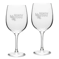 North Texas Mean Green 19oz. 2-Piece Traditional Robusto Red Wine Table Glass Set