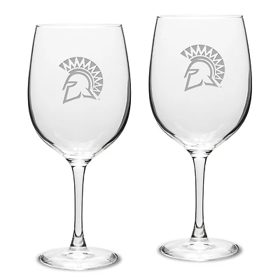 San Jose State Spartans 19oz. 2-Piece Traditional Robusto Red Wine Table Glass Set