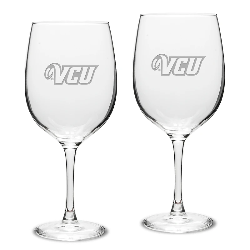 VCU Rams 19oz. 2-Piece Traditional Robusto Red Wine Table Glass Set
