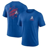 Men's Royal New England Patriots Diamond Scroll Tri-Blend T-Shirt