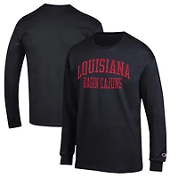 Men's Champion Black Louisiana Ragin' Cajuns Jersey Long Sleeve T-Shirt