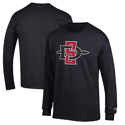 Men's Champion Black San Diego State Aztecs Jersey Long Sleeve T-Shirt