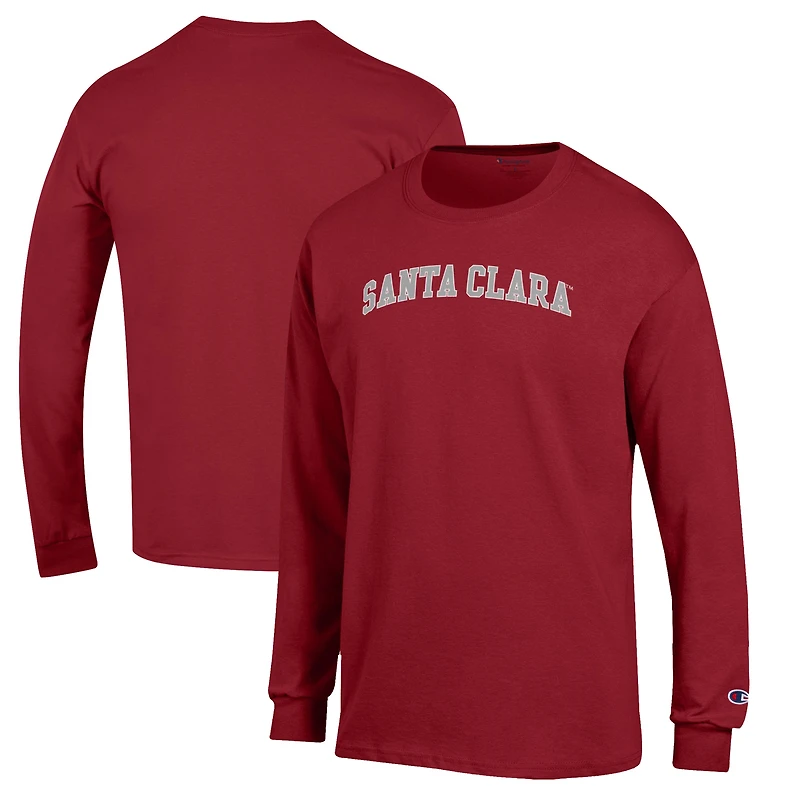 Men's Champion Maroon Santa Clara Broncos Jersey Long Sleeve T-Shirt