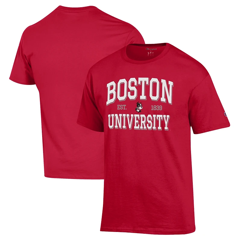 Men's Champion Scarlet Boston University Jersey T-Shirt