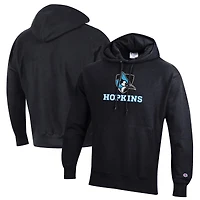 Men's Champion Black Johns Hopkins Blue Jays Reverse Weave Pullover Hoodie