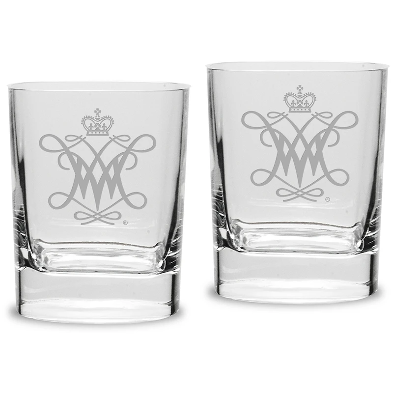 William & Mary Tribe 11.75 oz. 2-Piece Square Double Old Fashion Glass Set