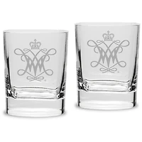 William & Mary Tribe 11.75 oz. 2-Piece Square Double Old Fashion Glass Set
